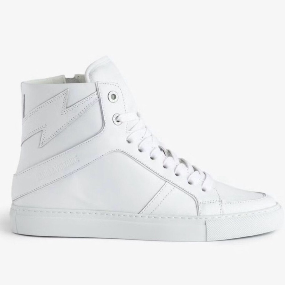 Zadig & Voltaire white leather High Flash high top platform sneakers